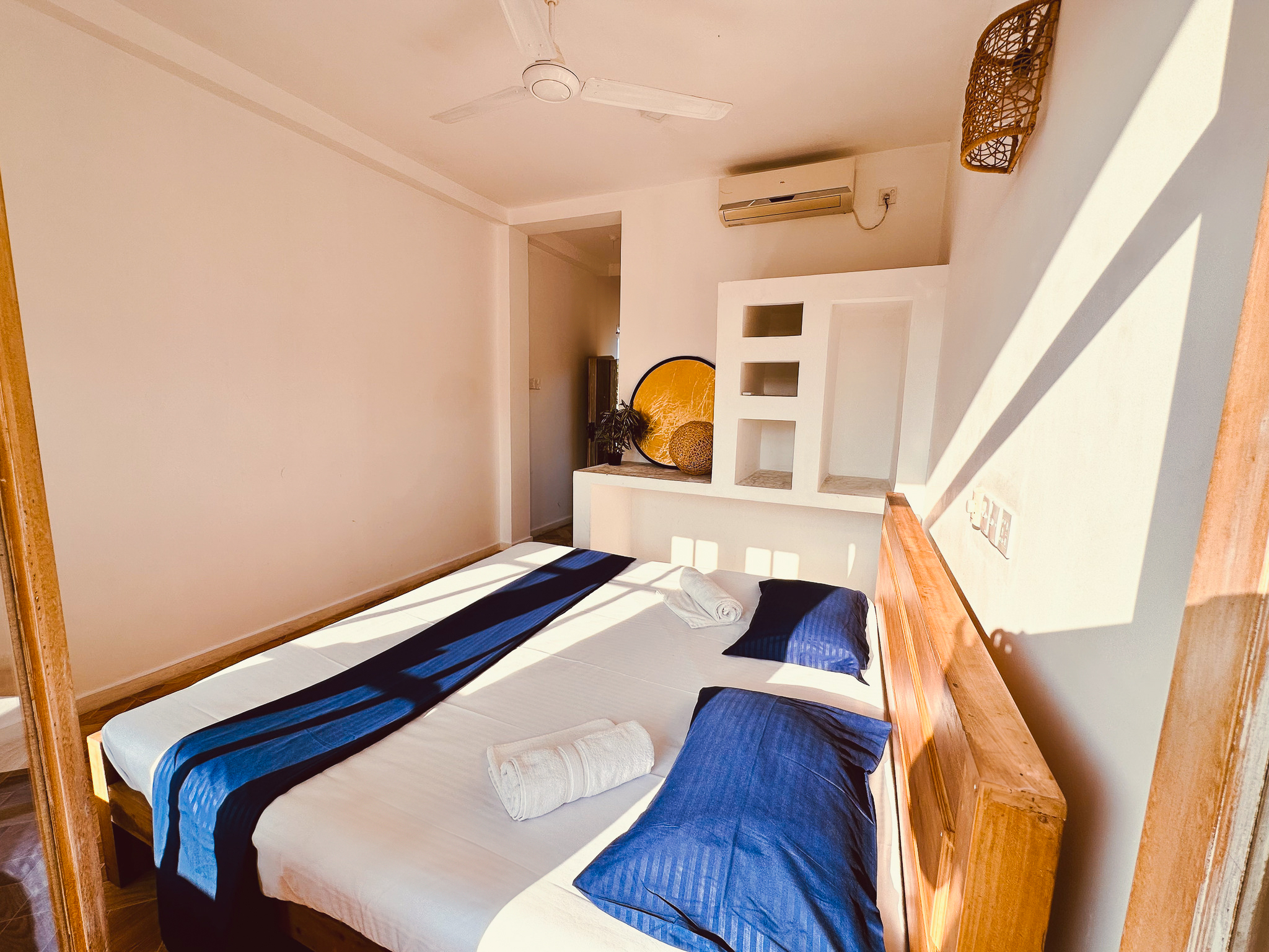 Guests finding inner peace and serenity through yoga practice at our Sri Lankan retreat in Hikkaduwa.